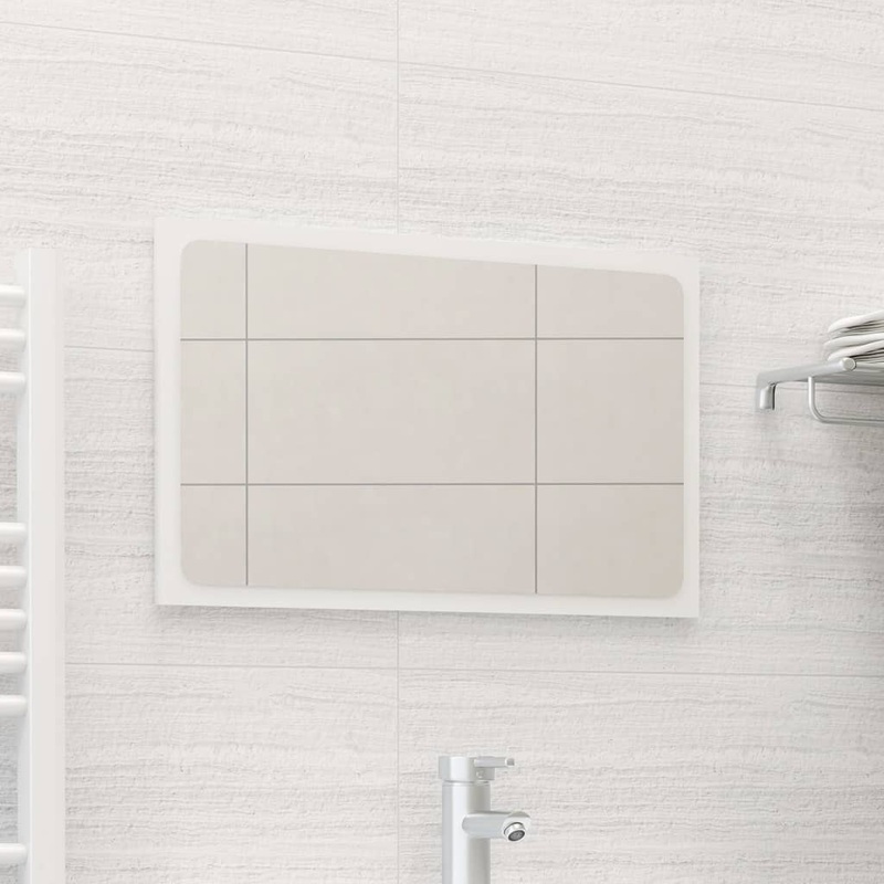 Berkfield Bathroom Mirror High Gloss White 60×1.5×37 cm Engineered Wood