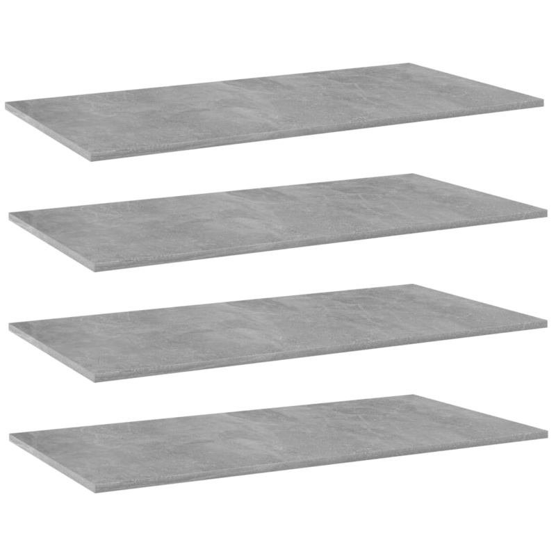 Berkfield Bookshelf Boards 4 pcs Concrete Grey 80x20x1.5 cm Engineered Wood