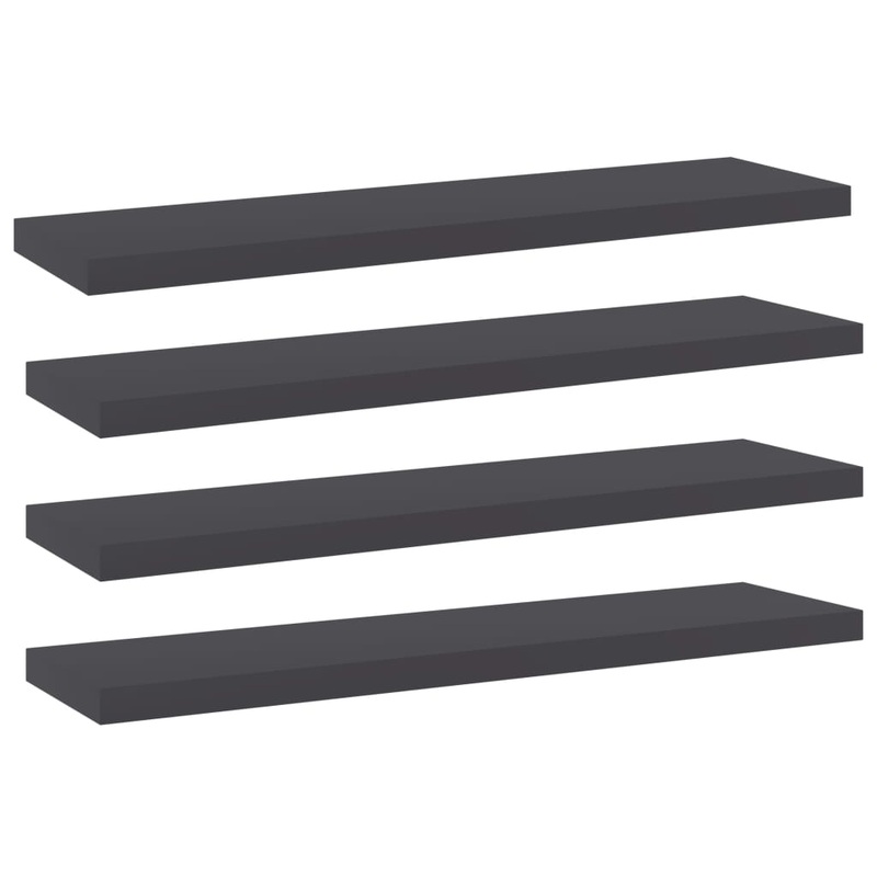 Berkfield Bookshelf Boards 4 pcs Grey 40x10x1.5 cm Engineered Wood