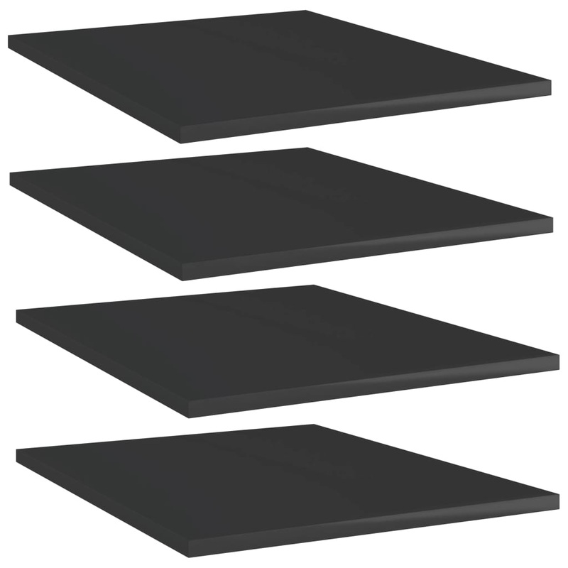Berkfield Bookshelf Boards 4 pcs High Gloss Black 40x50x1.5 cm Engineered Wood