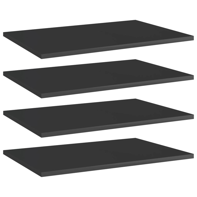 Berkfield Bookshelf Boards 4 pcs High Gloss Black 60x40x1.5 cm Engineered Wood