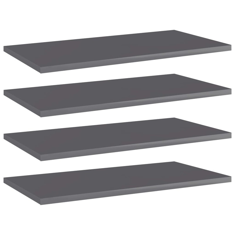 Berkfield Bookshelf Boards 4 pcs High Gloss Grey 60x30x1.5 cm Engineered Wood