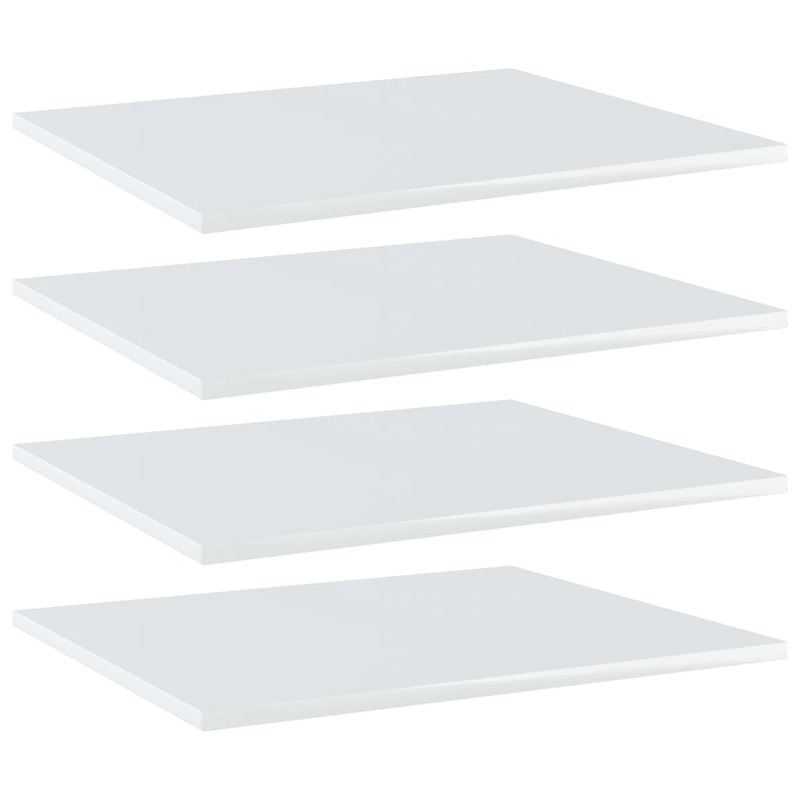Berkfield Bookshelf Boards 4 pcs High Gloss White 60x50x1.5 cm Engineered Wood