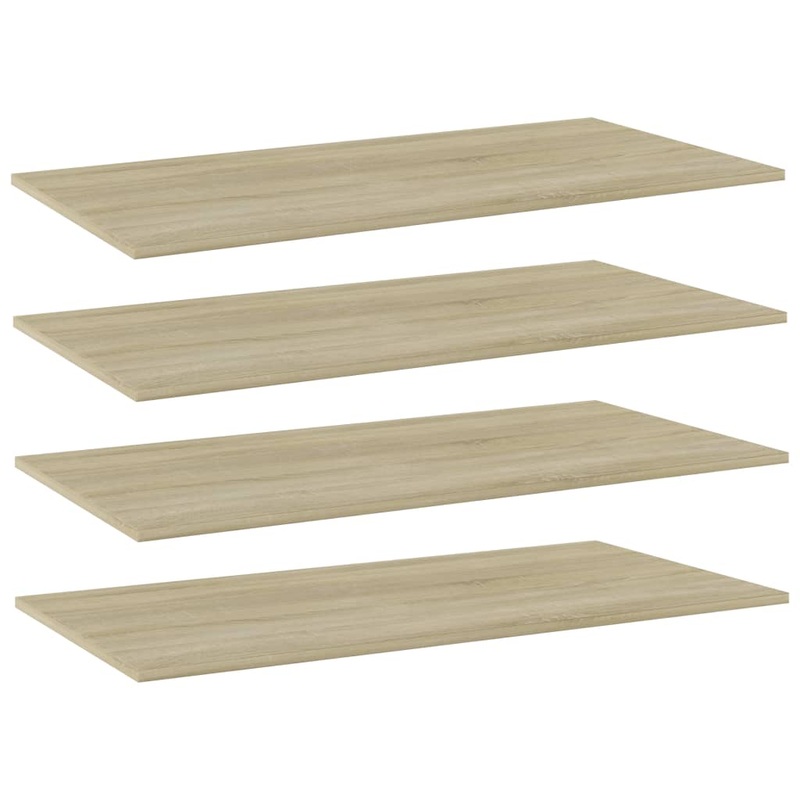 Berkfield Bookshelf Boards 4 pcs Sonoma Oak 80x20x1.5 cm Engineered Wood