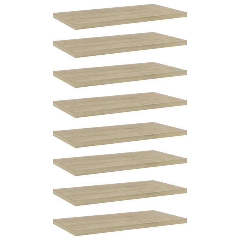 Berkfield Bookshelf Boards 8 pcs Sonoma Oak 40x20x1.5 cm Engineered Wood