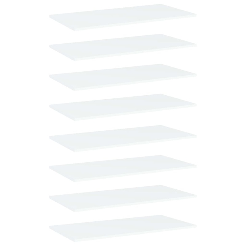 Berkfield Bookshelf Boards 8 pcs White 80x40x1.5 cm Engineered Wood