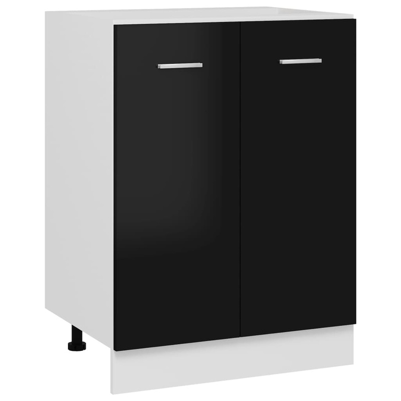 Berkfield Bottom Cabinet High Gloss Black 60x46x81.5 cm Engineered Wood