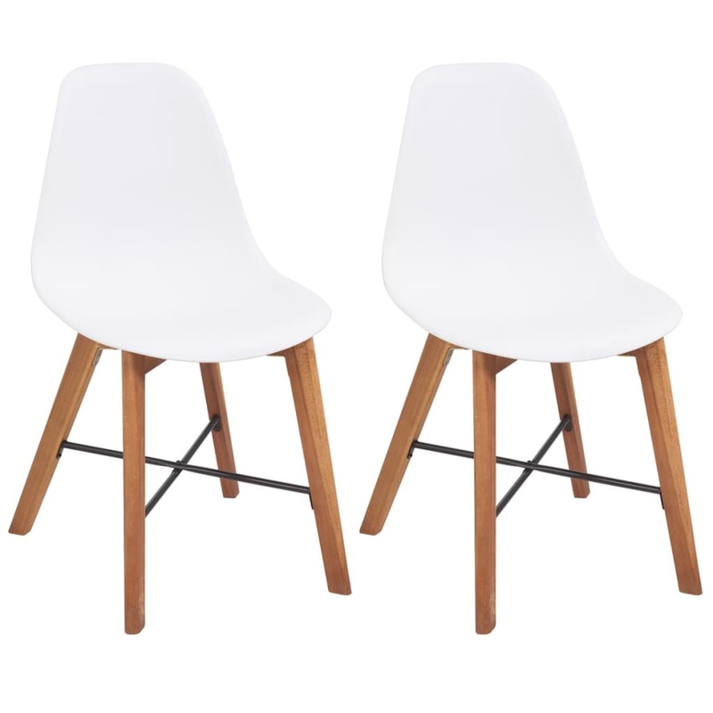Berkfield Chair Seats 2 pcs White Plastic