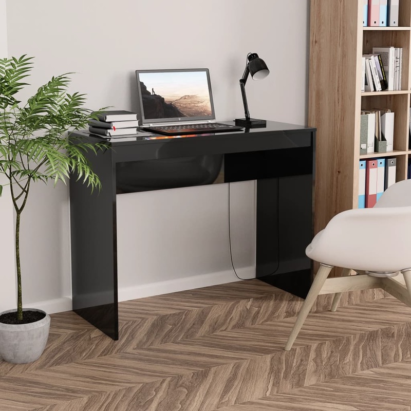 Berkfield Desk High Gloss Black 90x40x72 cm Engineered Wood