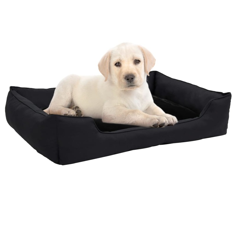 Berkfield Dog Bed Black 85.5x70x23 cm Linen Look Fleece