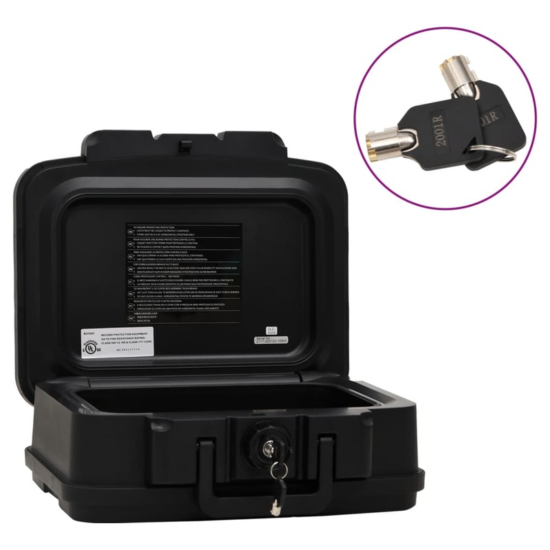 Berkfield Safe Box Black 38×32.5×16.5 cm Polypropylene