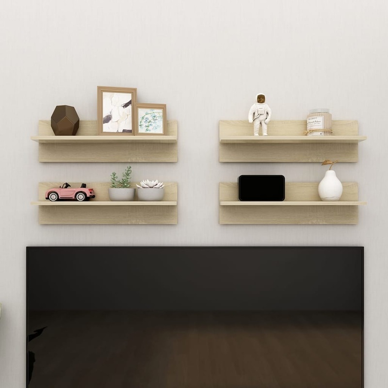 Berkfield Wall Shelf 4 pcs Sonoma Oak 60×11.5×18 cm Engineered Wood