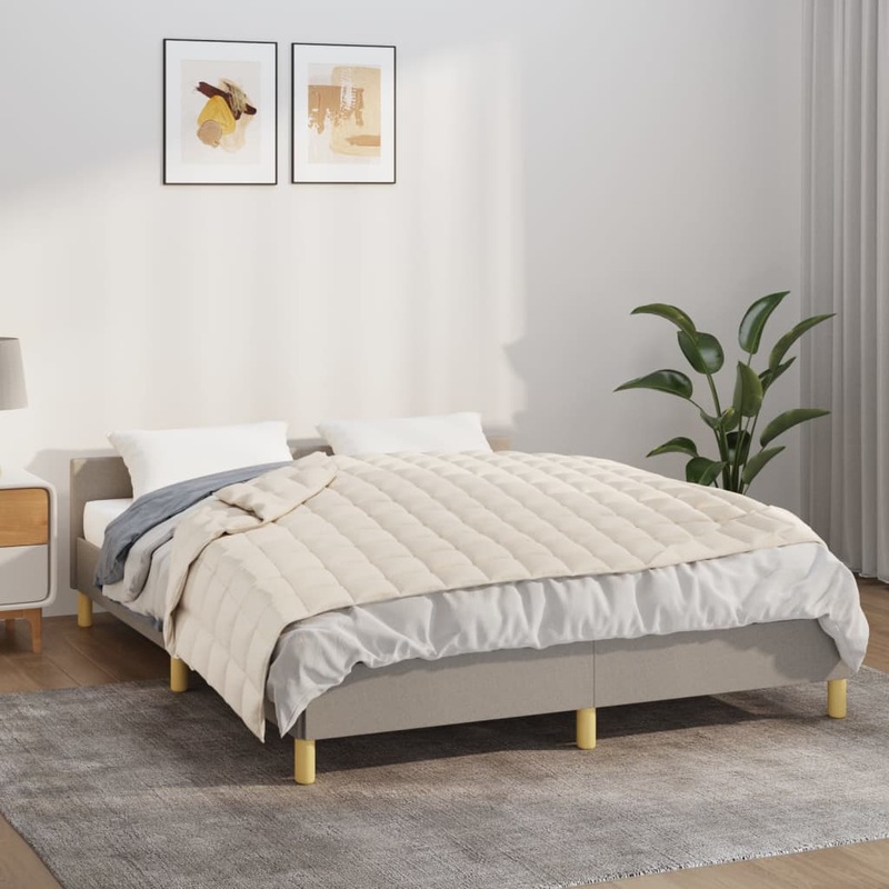 Berkfield Weighted Blanket Light Cream 122×183 cm 5 kg Fabric
