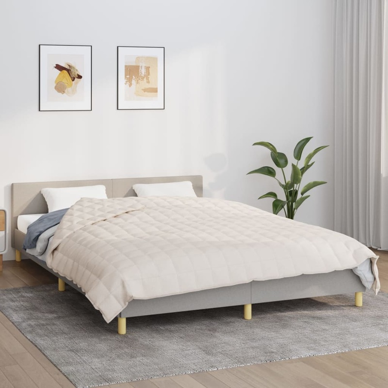 Berkfield Weighted Blanket Light Cream 200×230 cm 13 kg Fabric