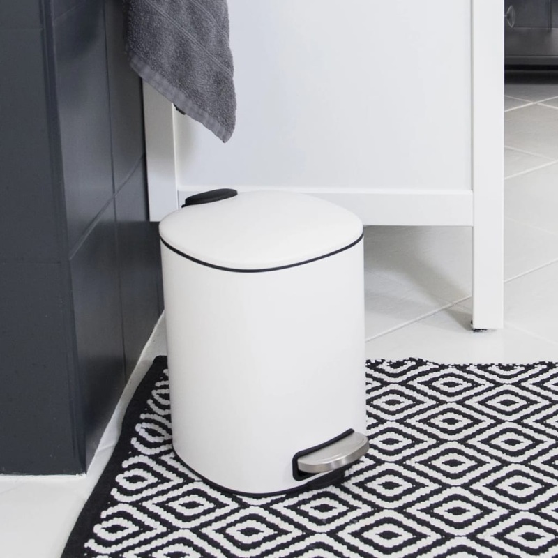 HI Metal Pedal Bin 5 L White