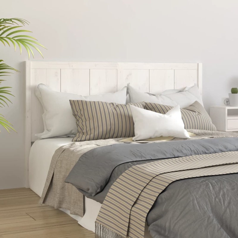 Berkfield Bed Headboard White 165.5x4x100 cm Solid Pine Wood