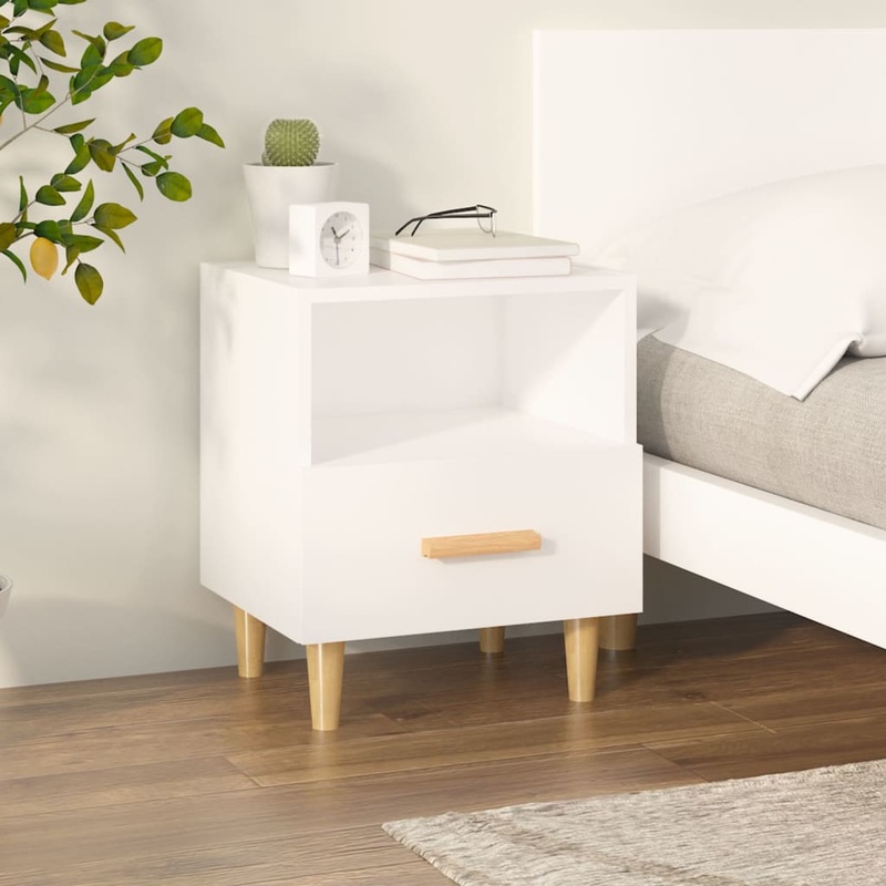 Berkfield Bedside Cabinet White 40x35x47 cm