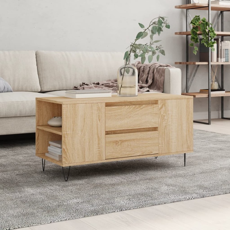 Berkfield Coffee Table Sonoma Oak 102×44.5×50 cm Engineered Wood