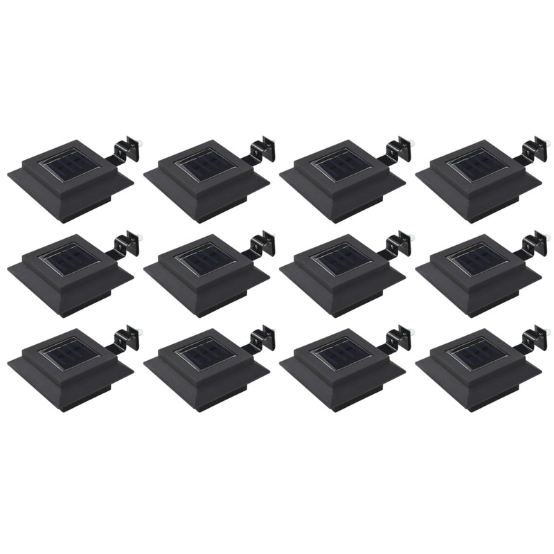 Berkfield Outdoor Solar Lamps 12 pcs LED Square 12 cm Black