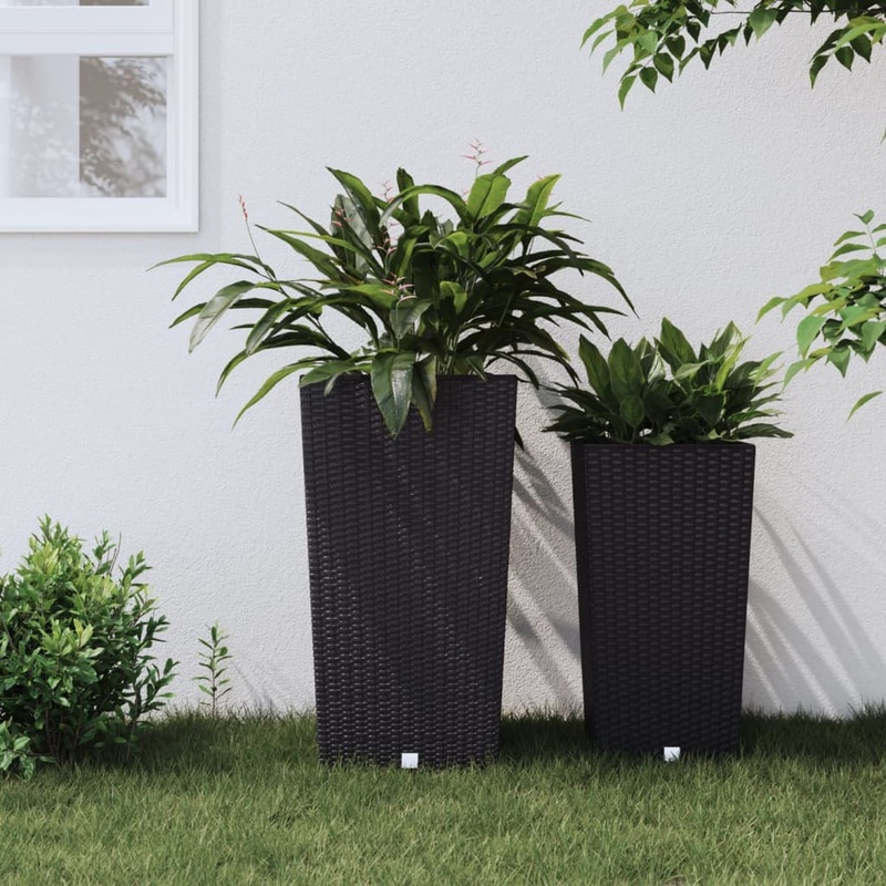 Berkfield Planter with Removable Inner Anthracite 21 / 49 L PP Rattan