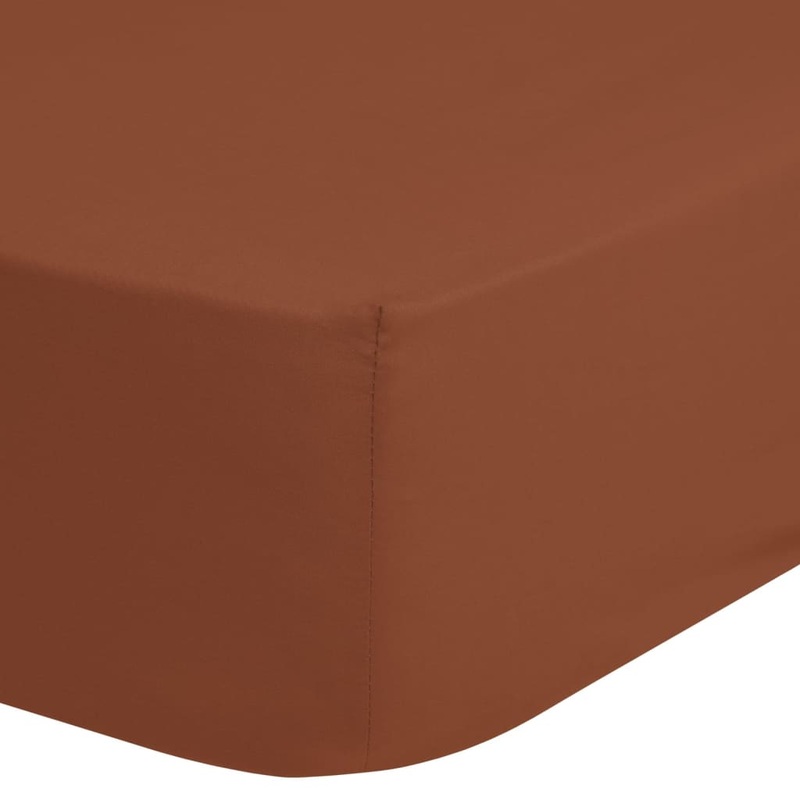 Good Morning Fitted Sheet 180×200 cm Terracotta