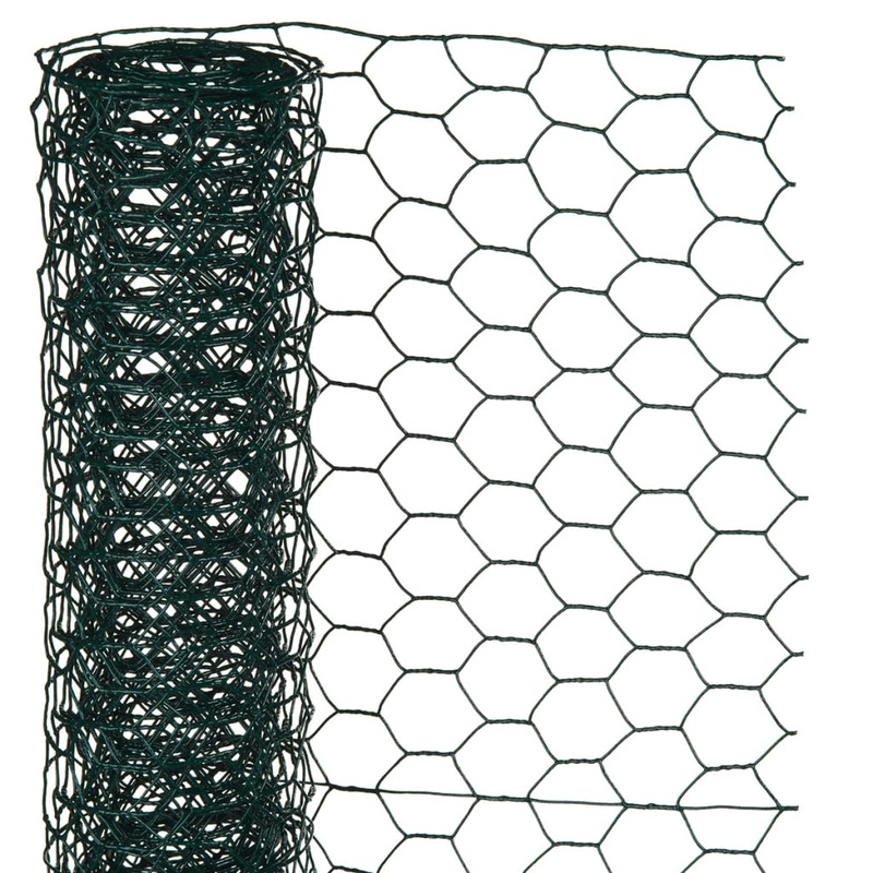 Nature Wire Mesh Hexagonal 1×5 m 13 mm Plastic coated Steel Green