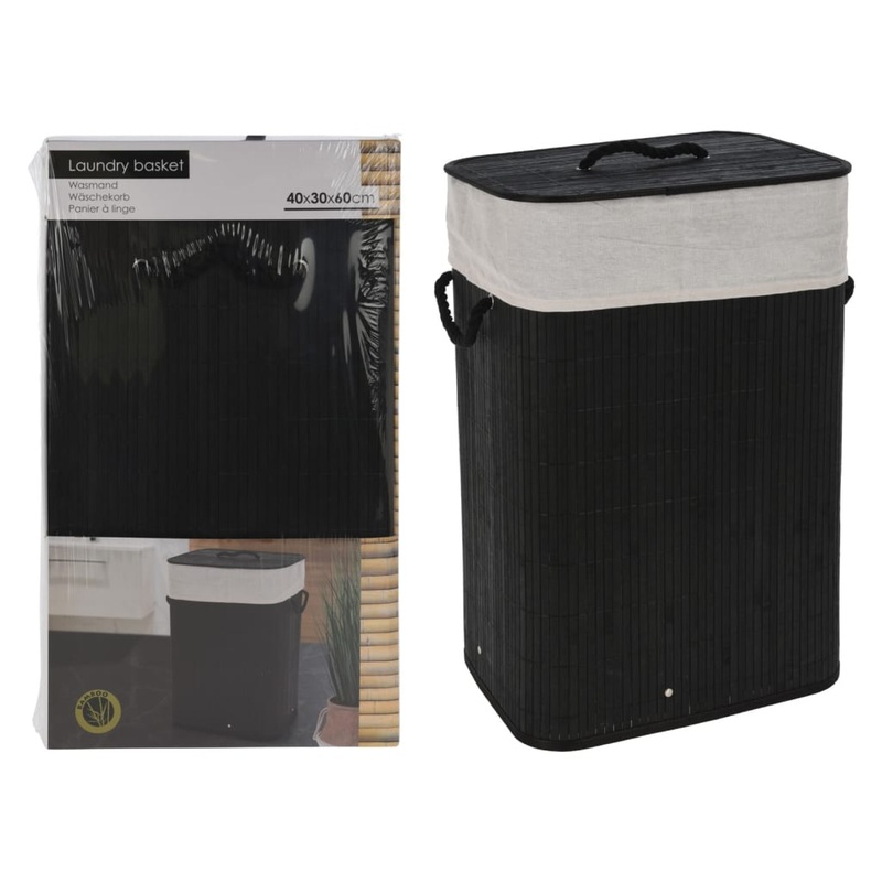 Bathroom Solutions Foldable Laundry Basket Black