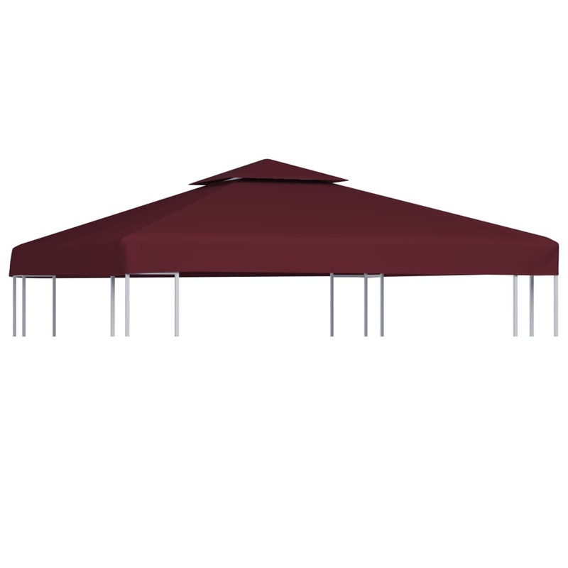 Berkfield 2-Tier Gazebo Top Cover 310 g/m__ 3×3 m Bordeaux