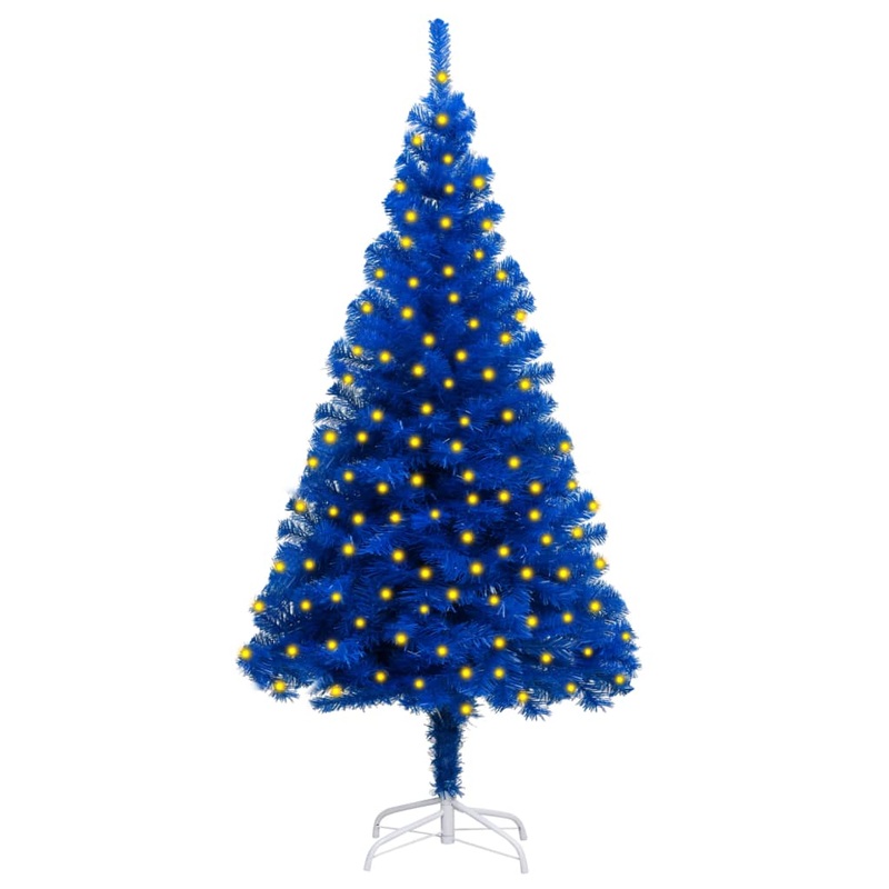 Berkfield Artificial Christmas Tree with LEDs&Stand Blue 180 cm PVC