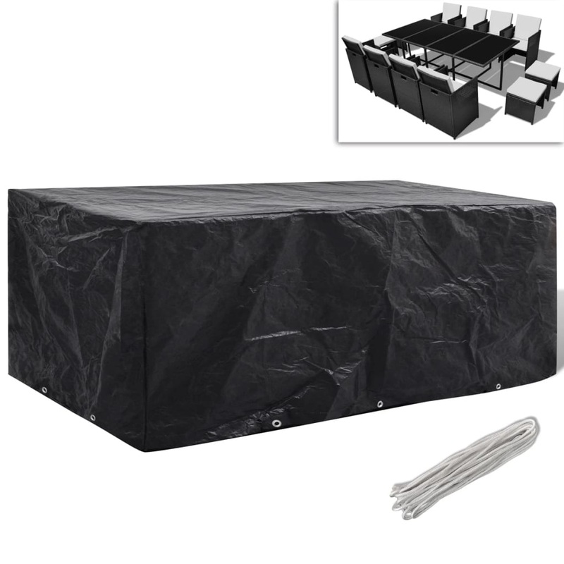 Berkfield Garden Furniture Cover 8 Person Poly Rattan Set 10 Eyelets 229x113cm