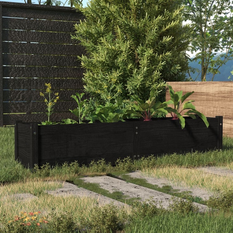 Berkfield Garden Raised Bed Black 150x31x31 cm Solid Pinewood