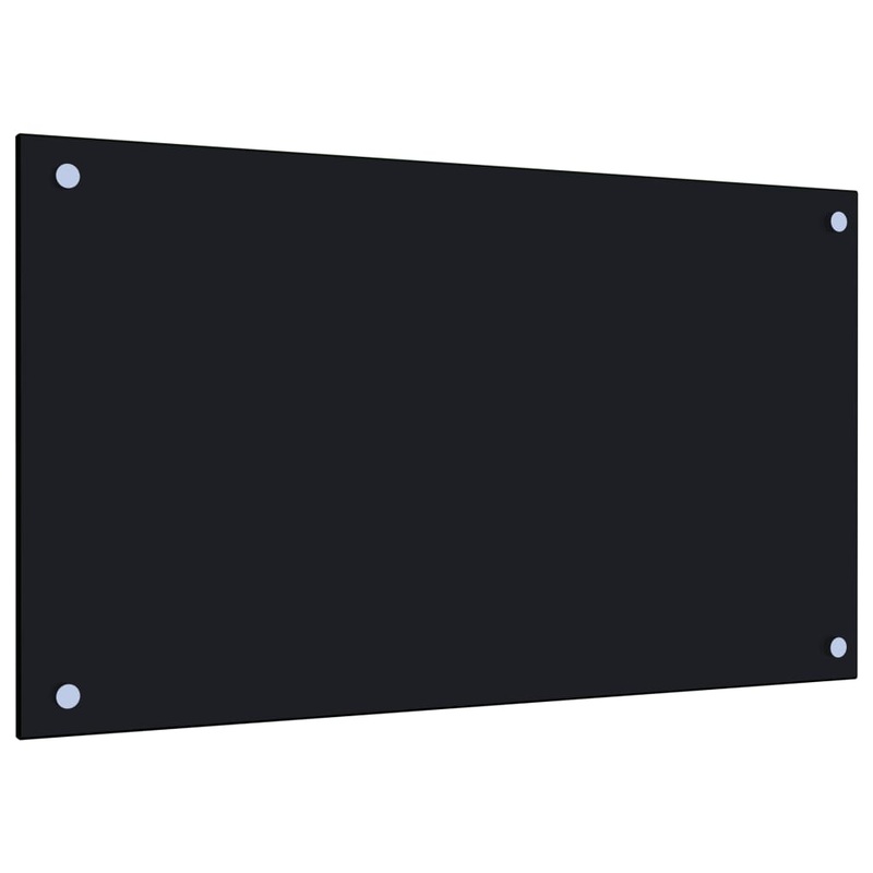 Berkfield Kitchen Backsplash Black 70×40 cm Tempered Glass