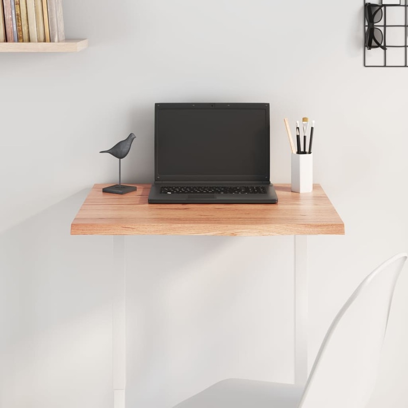 Berkfield Table Top Light Brown 60x40x2 cm Treated Solid Wood Oak