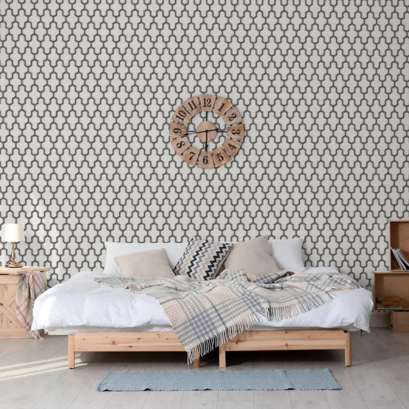 DUTCH WALLCOVERINGS Wallpaper Geometric White and Black