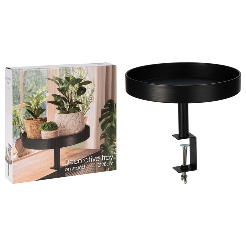 H&S Collection Decorative Tray with Clamp 28×26 Black