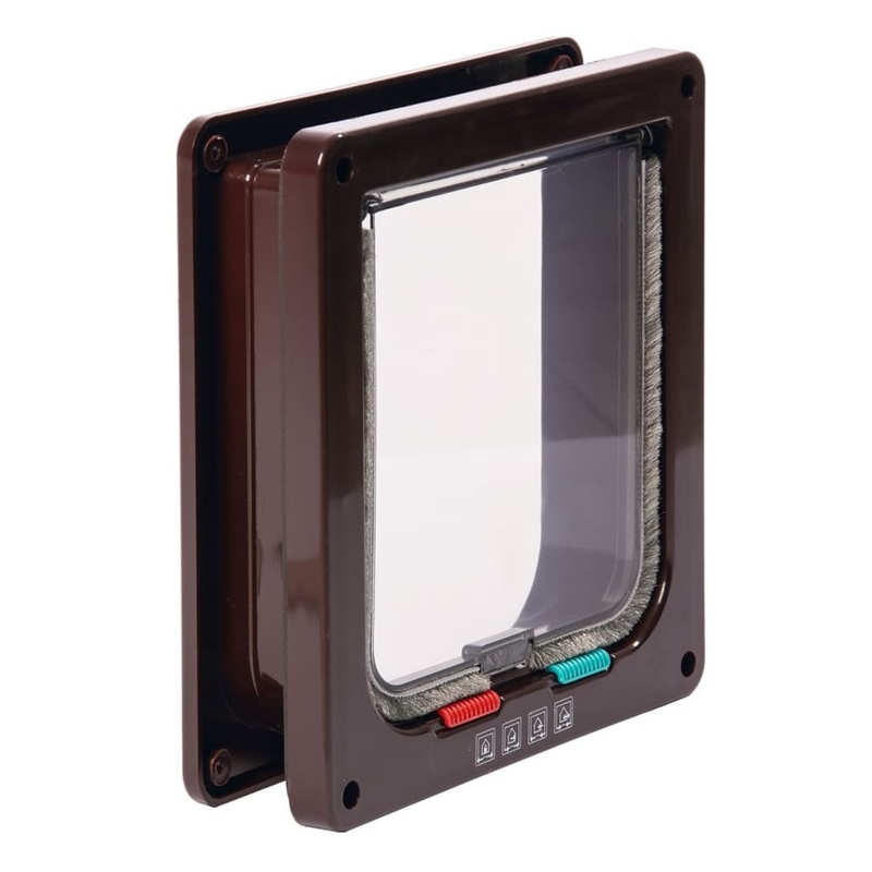 Karlie 4-way Lockable Cat Door Porta 19.2x5x20 cm Brown