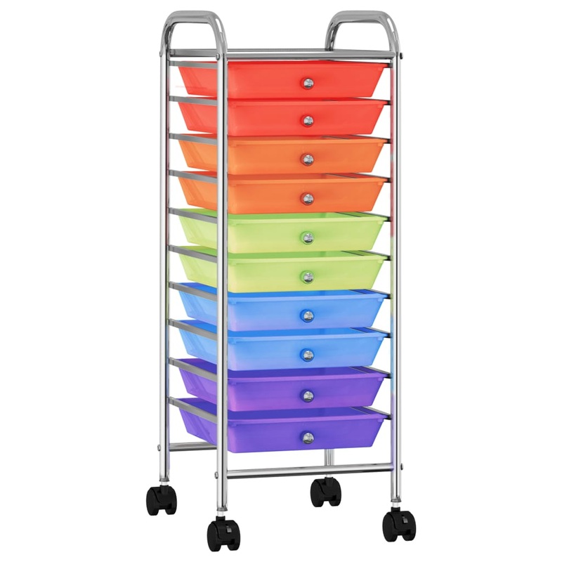 Berkfield 10-Drawer Mobile Storage Trolley Multicolour Plastic