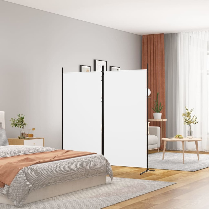 Berkfield 2-Panel Room Divider White 175×180 cm Fabric