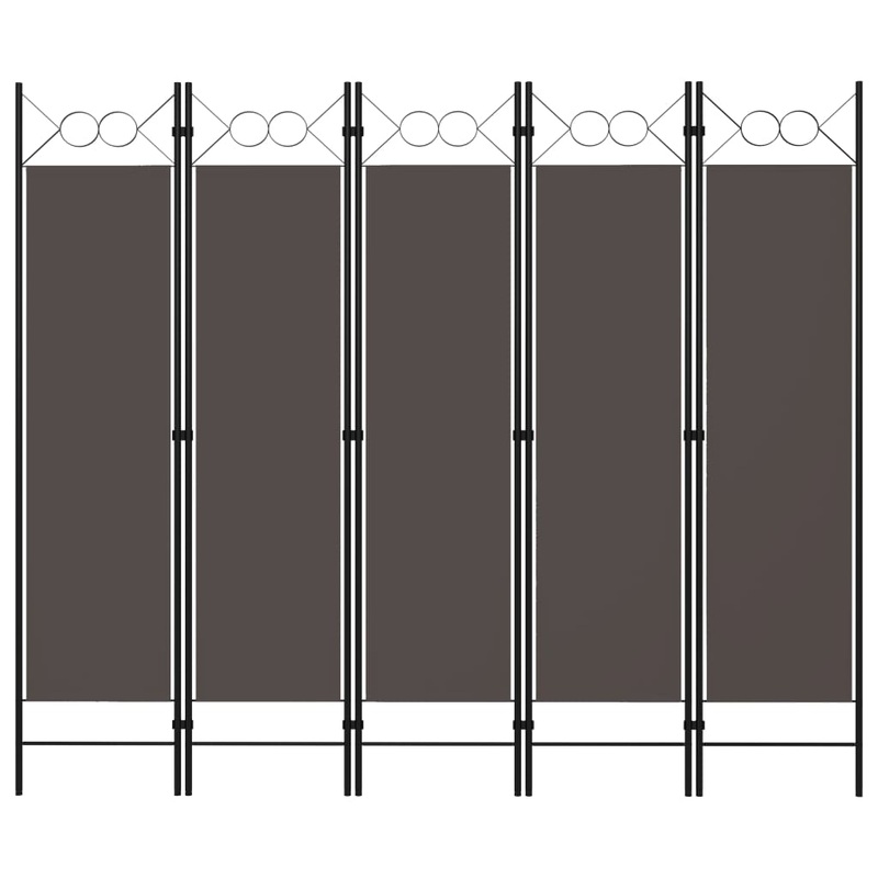 Berkfield 5-Panel Room Divider Anthracite 200×180 cm