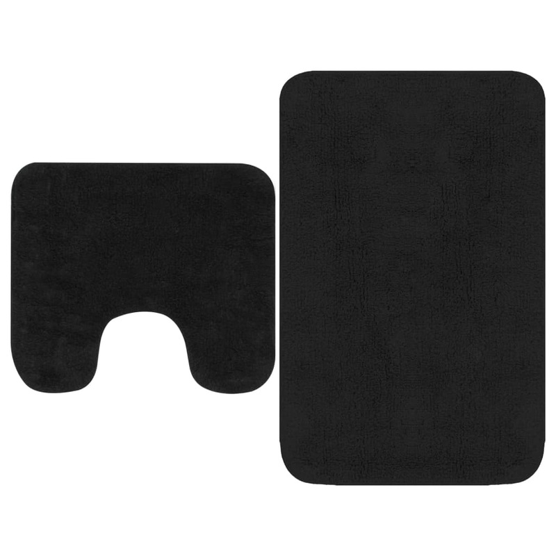 Berkfield Bathroom Mat Set 2 Pieces Fabric Anthracite