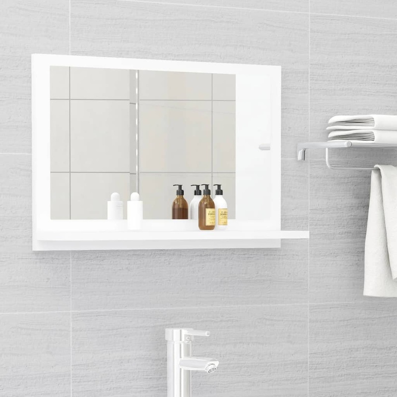 Berkfield Bathroom Mirror White 60×10.5×37 cm Engineered Wood