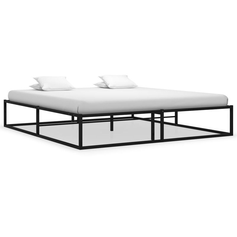 Berkfield Bed Frame Black Metal 200×200 cm