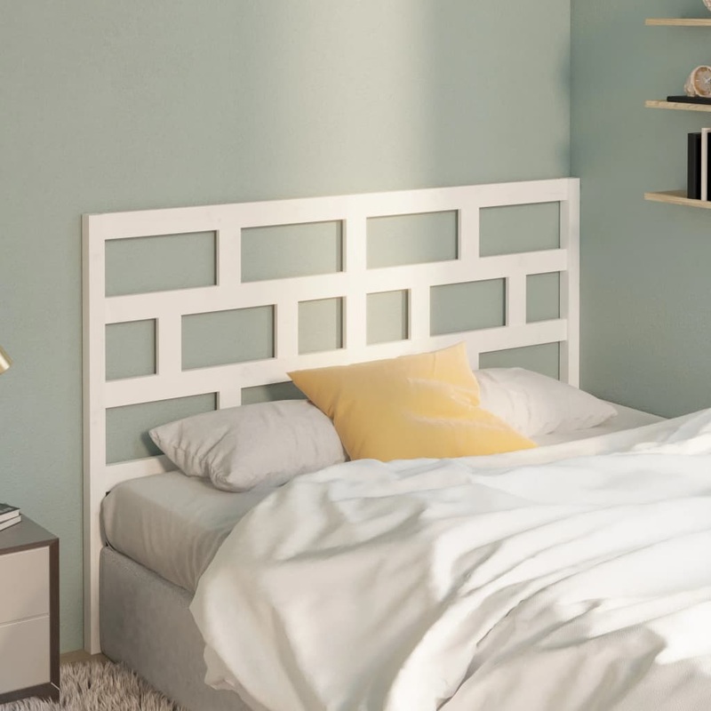 Berkfield Bed Headboard White 146x4x100 cm Solid Wood Pine