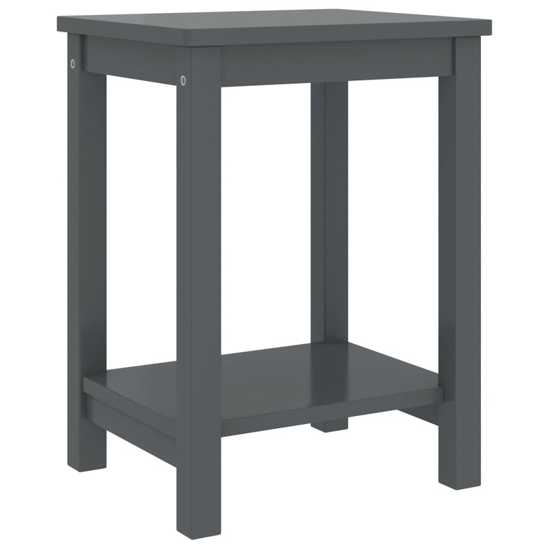 Berkfield Bedside Cabinet Dark Grey 35x30x47 cm Solid Pinewood