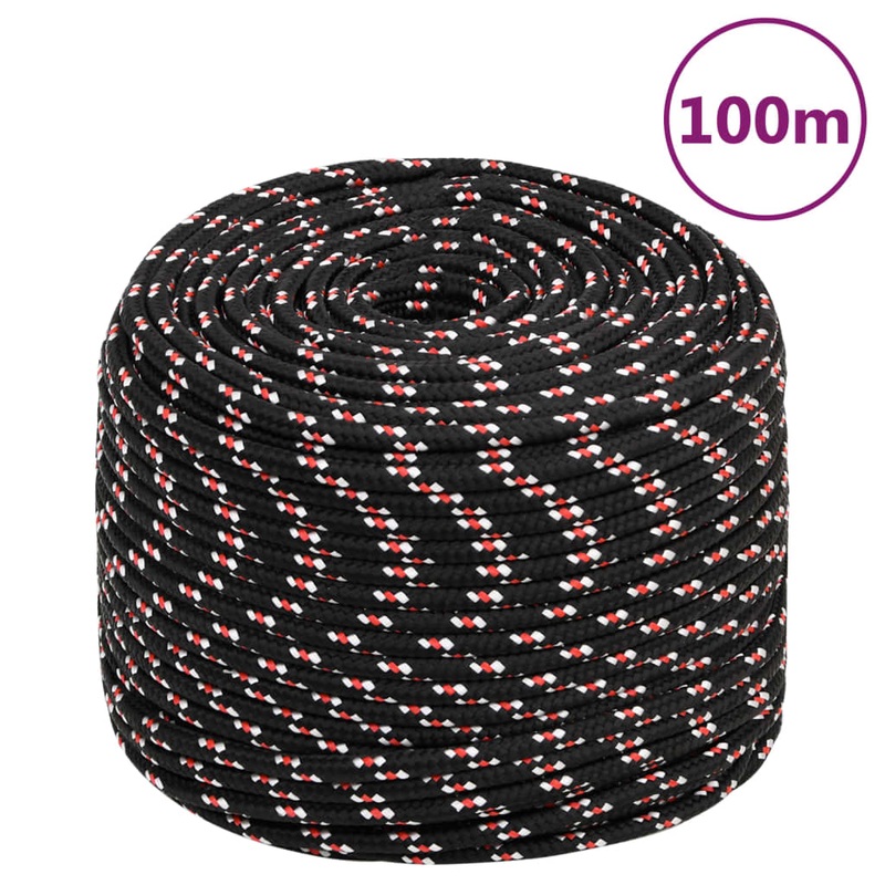 Berkfield Boat Rope Black 10 mm 100 m Polypropylene