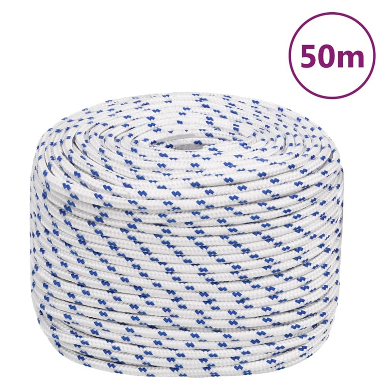 Berkfield Boat Rope White 6 mm 50 m Polypropylene