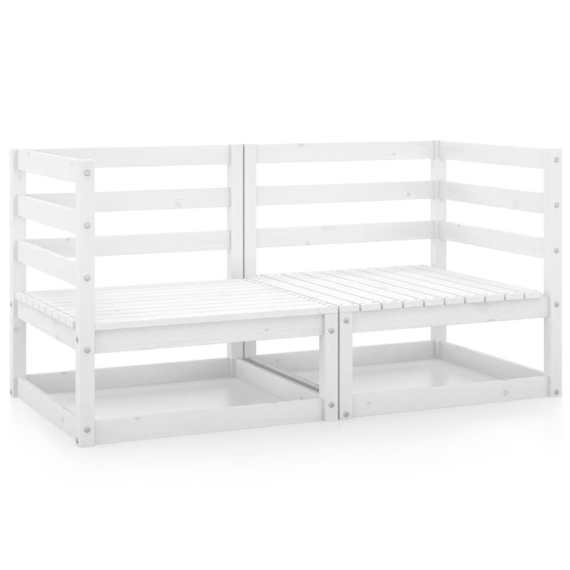 Berkfield Garden Corner Sofas 2 pcs White Solid Wood Pine