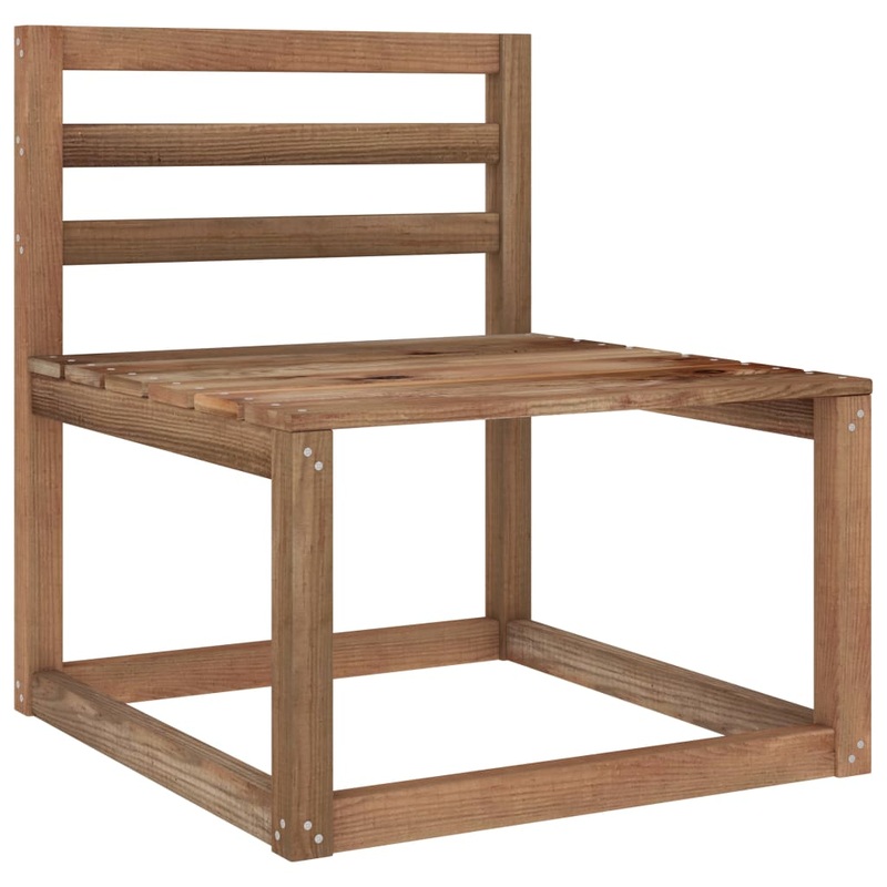 Berkfield Garden Pallet Middle Sofa Brown Impregnated Pine Wood