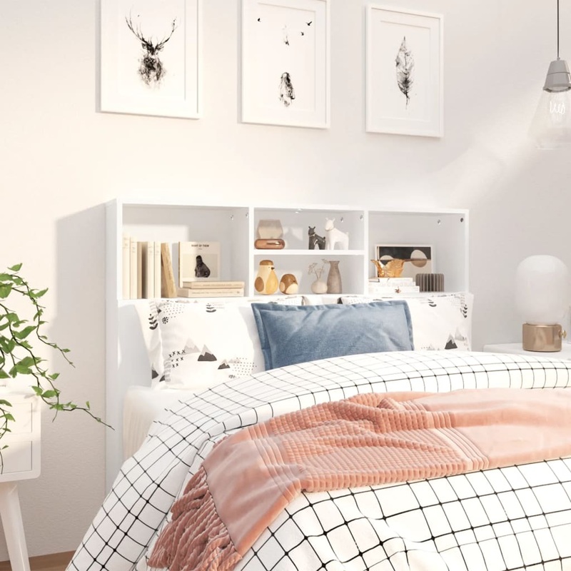 Berkfield Headboard Cabinet White 120x19x103.5 cm