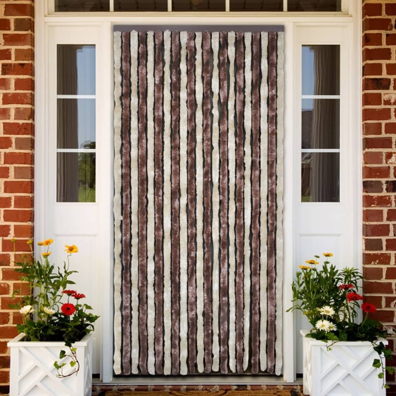 Berkfield Insect Curtain Beige and Light Brown 100×220 cm Chenille